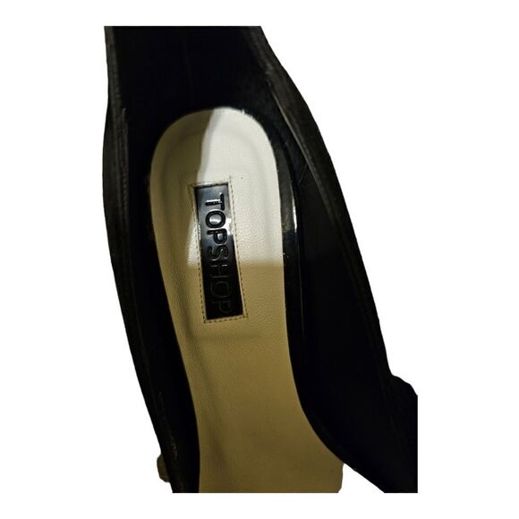 TOPSHOP "Glory" Black Suede 4" Heels - Size 37 / 6.5 - Picture 6 of 7